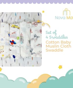 Baby Muslin Swaddle | Pack of 4| Multicolor