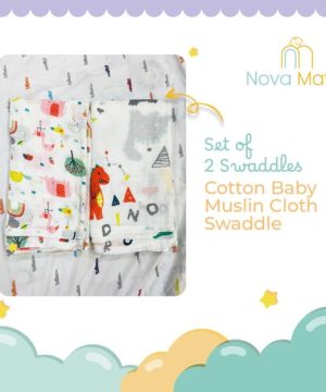 Baby Muslin Swaddle | Pack of 2| Multicolor