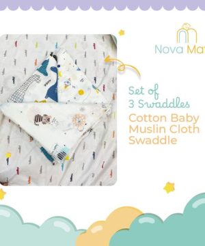 Baby Muslin Swaddle | Pack of 3 | Multicolor