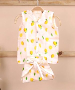 Baby Unisex Organic Cotton Muslin Jhabla and nappy
